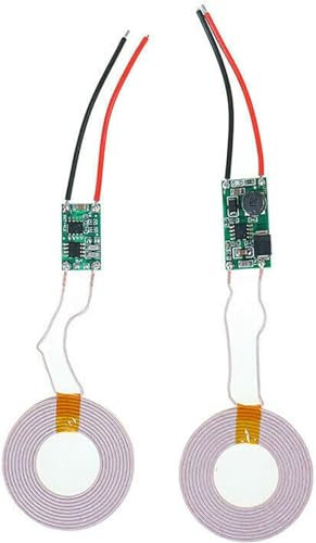 AUPOREY 1 Pair Qi Wireless Charging Module Inductive Charger Transmitter + Receiver Power Supply Module DC 5V 2A (Coil Outer Diameter 43mm)