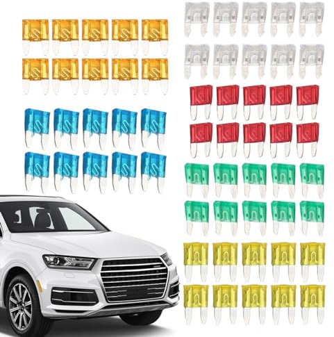 ulapithi 60/120 Stück Kfz-Sicherungen Set, Kfz-Ersatzsicherungssatz, Kfz-Sicherung Mit Farbcodierten Markierungen, Flache Mini-Sicherung (5 A/7,5 A/10 A/15 A/20 A) Für Wohnmobil, Auto, Boot, LKW