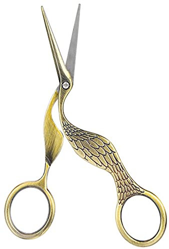 Vintage Stahl-Vogel-Bastelschere, Scharfe Spitze Zum Nähen, Sticken, DIY, Rostfrei (Bronze)