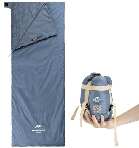 Naturehike Ultraleichter Sommerschlafsack, weicher Komfort, Reiseschlafsack, wasserdichter Schlafsack für Camping, Wandern – Blau, 205 × 85 cm