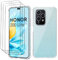 Xxmbbjy Cover per Honor 200 Lite 5G Trasparente Custodia con 3 Pezzi Pellicola Protettiva in Vetro Temperato, Cover TPU Morbido Honor 200 Lite 5G Silicone Anti-Caduta Case
