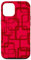 Hülle für iPhone 13 Pro Retro MCM Quadratisches Motiv Vintage Muster 6 Rot