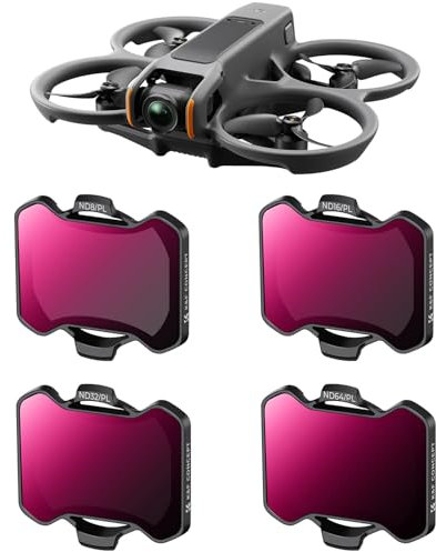 K&F Concept Filtro para Avata 2, Kit de ND Filtro para Avata 2 con ND8/PL, ND16/PL, ND32/PL, ND64/PL Compatible con dji Avata 2 con 28 Capas Nano Revestimiento