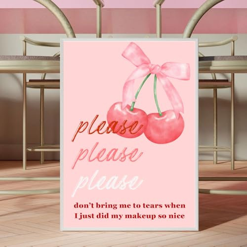 Sabrina Carpenter Themed Wall Art Prints - Wall Art Home Decor Gifts! Sabrina Singer Espresso Fan Art Sabrina Please Please Please Dont Bring ME To Tears Pink Cherry Print (A4)