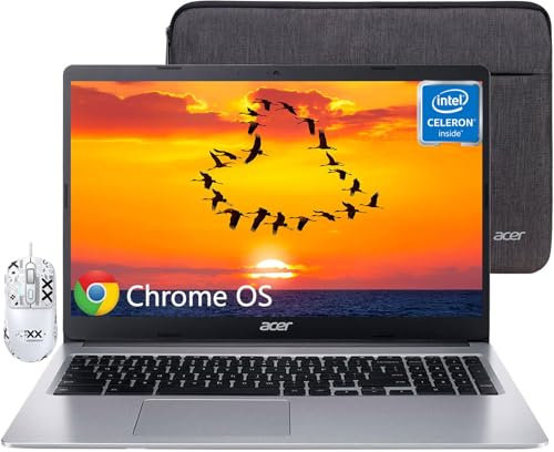 acer Chromebook 315 Laptop, 15.6 HD Chromebook for Student & Business, Intel Celeron N4020(Up to 2.8GHz), 4GB RAM, 64GB eMMC, Intel UHD Graphics, Up to 12.5Hrs, WiFi, Chrome OS, Patented Mouse