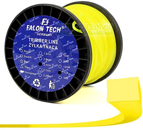 perfektGarten 80m 4-Kant 2,4mm Faden kompatibel mit Matrix BMS 900-4 Nemaxx MT52 vidaXL 141003 Motorsense