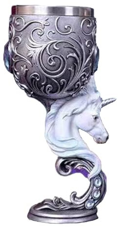 Swtgaah Mittelalterliches Weinglas in Drachenform Persönlichkeit europäisches Schneewolf-Weinglas Einhorn-Rotweinglas Maskenbecher Vintage Kelch (Einhorn-Kelch)