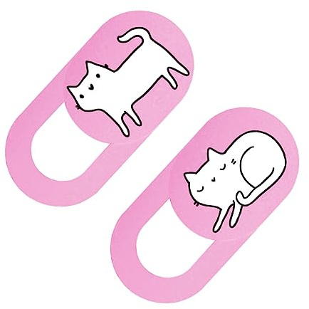 DOITOOL 2pcs Ultra-thin Laptop Camera Cover Slide Slide Webcam Cover Camera Webcam Pink Cat Pattern