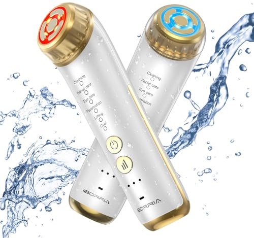 IBORRIA Aura2 Pro 2MHz Radiofrequenz Dispositivo per il Viso, 90kHz EMS Dispositivo per il Viso, Dispositivo per Massaggio del Viso Antirughe Elettrico, Dispositivo per Massaggio del Viso Antirughe