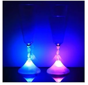 LP Divertissements Lot de 3 - Verre à Champagne/Cocktail Lumineux LED's 21cm
