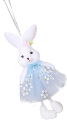Ksikdeg Osterhasen-Plüsch-Ornament mit Kleid, Urlaubsdekorationen, weicher Stoff, Rock, handgefertigt, hängende Dekorationen für jeden