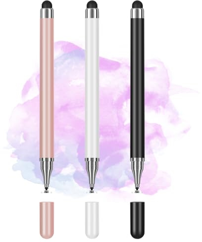3-Pack Tablets Stylus Pen for All Touchscreen with Precision Disc Tip, 2-in-1 Universal Stylus Compatible with Android, iOS, and Phone– Perfect for Writing, Drawing, and Note-Taking