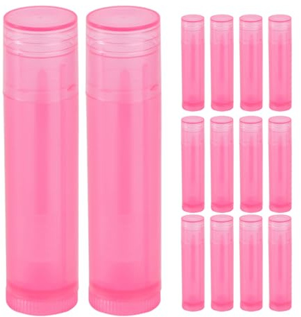 FRCOLOR 30 x 5g Nachfüllbare Lippenstifthülsen Aus Wachs Selbstgemacht Lippenbalsam Tuben Rosa Kompakt Tragbar Für Selbstgemachte Lippenpflege