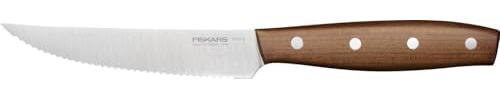 Fiskars Folken Tomatenmesser, Klingenlänge 12 cm, Klinge aus deutschem Edelstahl, Griff aus FSC-zertifiziertem Ahornholz, 1075692