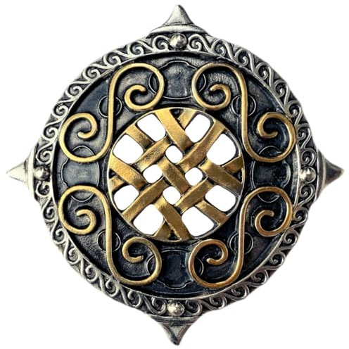 DRAGON DESIGNS TANSIDE LTD. Celtic Shield Gold & Versilberte Gürtelschnalle in einer Geschenkbox