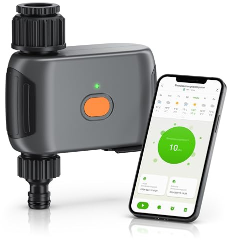 Brandson - Smart Home Bewässerungscomputer - WLAN Bewässerungssystem Garten - WiFi Bewässerungstimer - Automatische Bewässerung - Alexa, Google Assistant