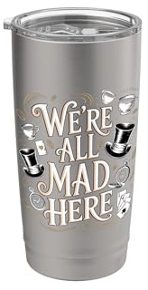 Alice im Wunderland Zitat We're All Mad Here Doppelwandiger Edelstahl-Thermobecher