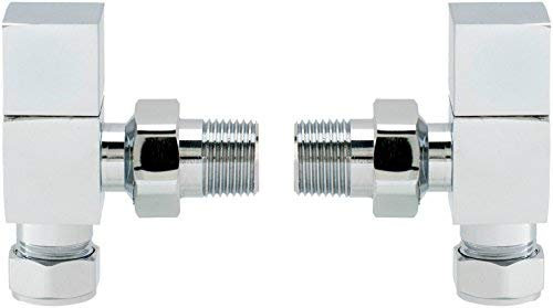 Trade In Post Square Angled Chrome Plated Designer 15mm Radiator Valves