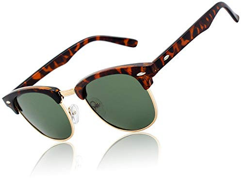 CGID Sonnenbrille Herren Damen Retro Vintage Halbrahmen Polarisiert UV400 Schutz