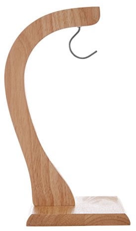 Premier Housewares 1103974 Fruit Bowl With Banana Hook Rubberwood Banana Tree Stand Wide Base Fruit Basket With Banana Hook (H X W X D): 30 X 14 X 17