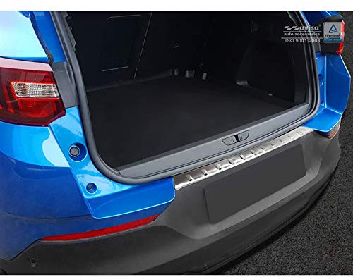 Avisa Edelstahl Heckstoßstangenschutz kompatibel mit Opel Grandland X 2017-2021 'Ribs'