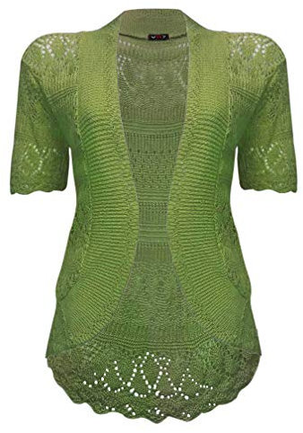 VR7 Copri spalle da donna lavorato a maglia, bolero, cardigan lavorato all’uncinetto Verde lime 48-50