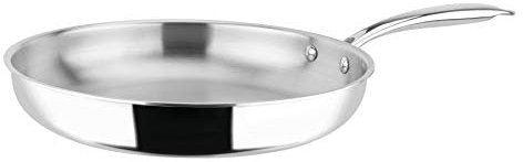 Sitram 710733, Poêle Rapsody en acier inoxydable qualité professionnelle diam. 28 cm - tous feux dont induction, Argent