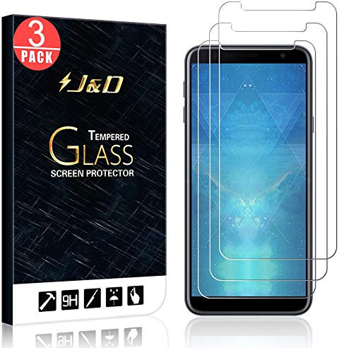 J&D Compatible pour 3-Pack Protection écran Galaxy J4 Plus/J4+/J4 Core, [Verre Trempé] [Non Couverture Complète] Protecteur d’Écran Clair HD pour Samsung Galaxy J4 Plus - [Pas pour Galaxy J4 2018]