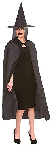 Wicked Costumes Adult Ladies Black Wicked Witch Cape & Hat Fancy Dress Accessory