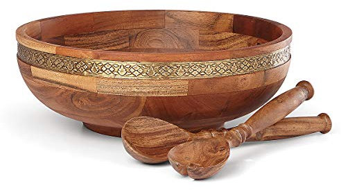 Lenox 886669 Global Tapestry - Ensaladera con servidores, 3,5 kg, color marrón