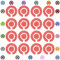 Acclaim Lawn Bowls Identification Stickers Markers Standard 5.5 cm Diameter 4 Full Sets Of 4 Self Adhesive Small Check Two Colour (Red/White)