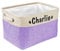 PET ARTIST Collapsible Dog Toy Storage Basket Bin with Personalized Pet's Name - Rectangular Storage Box Chest Organizer for Toys, Coats, Clothing (Purple, M:38cm*28cm*23cm)
