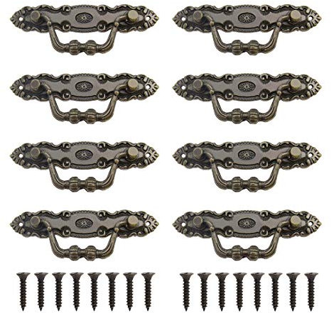Be In Your Mind 8 Stück Vintage Ring Pull Griffe Zinklegierung Antik Bronze mit Schrauben für Schrank Schublade Holzkasten Fall