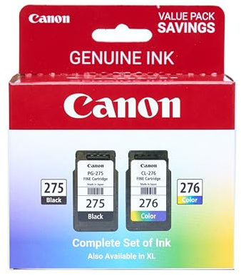 Canon PG-275 / CL-276 Genuine Ink Value Pack (2 Cartridges), Compatible with TS3520/3522/4722/3720/3722, TR4720