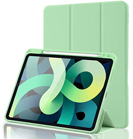 Custodia Cover per iPad Air 7 11 Pollici 2025 M3/Air 6 2024 M2/5/4 2022 2020 10,9 con Portapenne, Smart Magnetica Trifold, Antiurto, Supporta Pencil 2 Gen, Auto Sveglia/Sonno, Verde Matcha