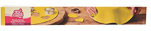 FunCakes Ausgerollte Rollfondant Disc Mellow Yellow: Köstliches Vanille-Aroma, bereits gerollt, einfach zu verwenden, perfekt für die Kuchendekoration, 430 g