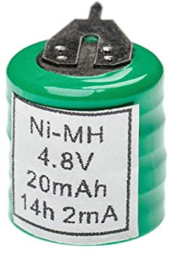 vhbw NiMH Ersatz Knopfzellen-Akku Typ 4/V15H 2-Pins 20mAh 4,8V kompatibel mit Modellbau-Akkus, Solar-Leuchten UVM.