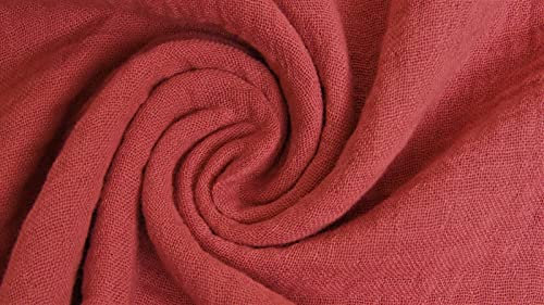 Musselin Stoff Meterware Uni Einfarbig - 1 Meter, Musselinstoff, Baumwollkrepp, Double Gauze, Babykleidung, Kuscheltücher, Stoffwindel, Dekoration (Bordeaux)