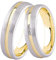 DOOSTI Damen Herren Ring Bicolor 925 Sterling Silber Gelbgold Partner Ring Frauen Männer als Verlobungsring Ehering Trauring inkl. Gravur mit Namen (Ring ohne Zirkonia, 62)