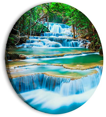 B&D XXL - Leinwandbild Wald Landschaft Natur, 80x80 cm, 1-teilig, modern | Hochwertige Leinwand, sofort aufhängbar, ideal fürs Wohn- oder Schlafzimmer, wasserfest und lichtecht, langlebig, stilvoll