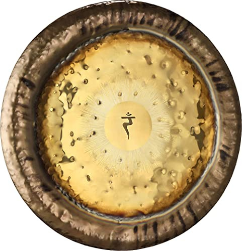 Sonic Energy 36 Chakra Gong, Solarplexuschakra (G36NC3) | Ton H1, 126,22 Hz, 90x90x6,5 cm, in Deutschland gefertigt, inkl. Hülle und Handschuhe, Neusilber