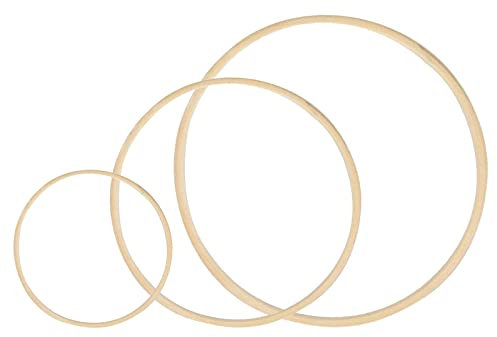 MagiDeal 3X Stickrahmen Makramee Ring Zum Basteln DIY Dreamcatcher Hochzeit, 15 cm 30 cm 40 cm