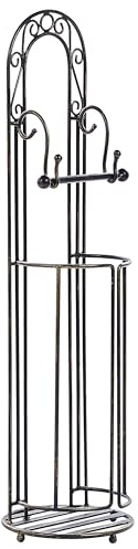 WC Papierhalter Metall schwarz Antik Optik freistehend Retro Vintage Temuco