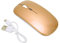 Souris sans Fil Ultra Fine 2,4 G, Souris de Jeu Rétroéclairée Couleur 1600 DPI avec Récepteur 2,4 G pour Ordinateur Portable, Souris Rechargeable Muette pour la Maison, Le Bureau, Les Voyages.(Or)