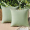 MIULEE 2er Set Wasserdicht Kissenbezug Outdoor Sofakissen Dekokissen Modern Kissenbezüge Dekorativ Kissenhülle Deko aus Polyster Leinen-Optik für Garten Sofa Wohnzimmer Bett 50x50 cm Bohnengrün