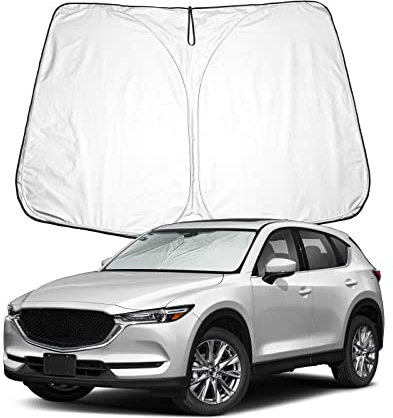 BIXUAN CX5 2024 Parasol Compatible con Mazda CX-5 KF Serie 2 2017-2023 2024 2025 Parabrisas para el Coche Cubierta del Parabrisas Delantero Protección contra el Viento para CX 5 Bloqueado UV Cubierta