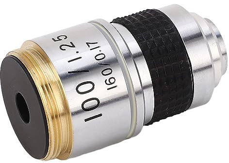 Obiettivo per Microscopio 100X RMS Resistente alla Caduta - Accessori di Ricambio Professioanle con Cilindro di Stoccaggio