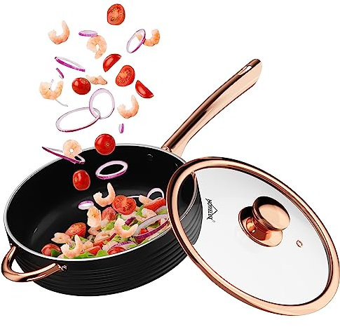 Homelux Pfanne induktion Bratpfanne 28 cm,Bratpfanne,Pfannen,beschichtete Pfanne,Pfanne Induktion mit Antihaft-Beschichtung,geeignet für alle Herdarten, HLFPL81528