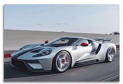 Supercar Poster für Ford GT40 Rennwagen, Sportwagen, Poster, dekoratives Gemälde, Leinwand, Wandposter und Kunstbild, modernes Familien-Schlafzimmer, Deko-Poster, 40 x 60 cm
