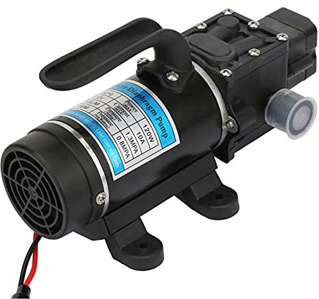 Pompa Ad Acqua Ad Alta Pressione 120W 10L/m 12V/24V Pompa Ad Acqua Elettrica Pompa a Membrana Autoadescante per Idropulitrice Sistemi di Irrigazione Amanti del Giardino Artigiani (12V 3210YD-12-120FS)